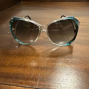 Vintage Opti-Ray Sunglasses Teal Gold